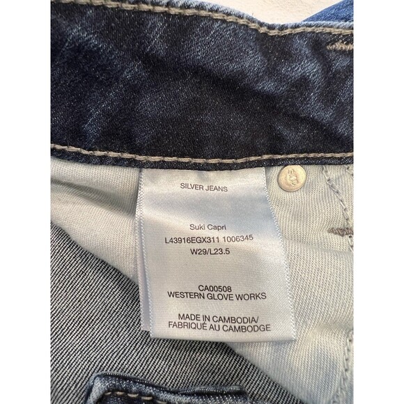 Silver Jeans Women’s Size 29/23 1/2 Suki Capri - Picture 5 of 10